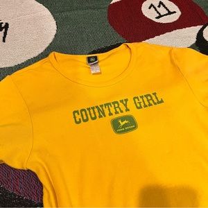 John deere green and yellow baby tee